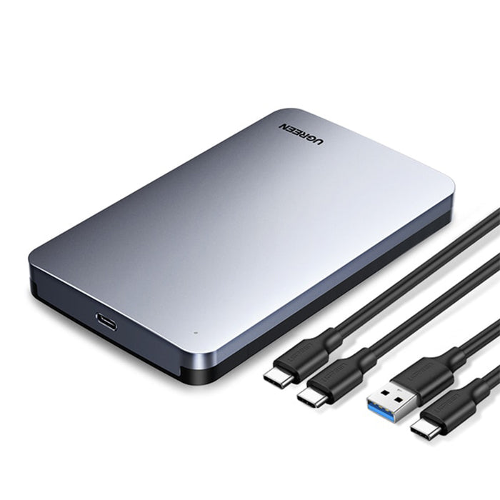 UGREEN 6TB USB 3.0 to C Cable 3.1 Gen 2 External Hard Drive Enclosure 2.5 Inches SATA III Aluminum Case with UASP Support, 6Gbps Transfer Speed for PC, TV, PS4, Router