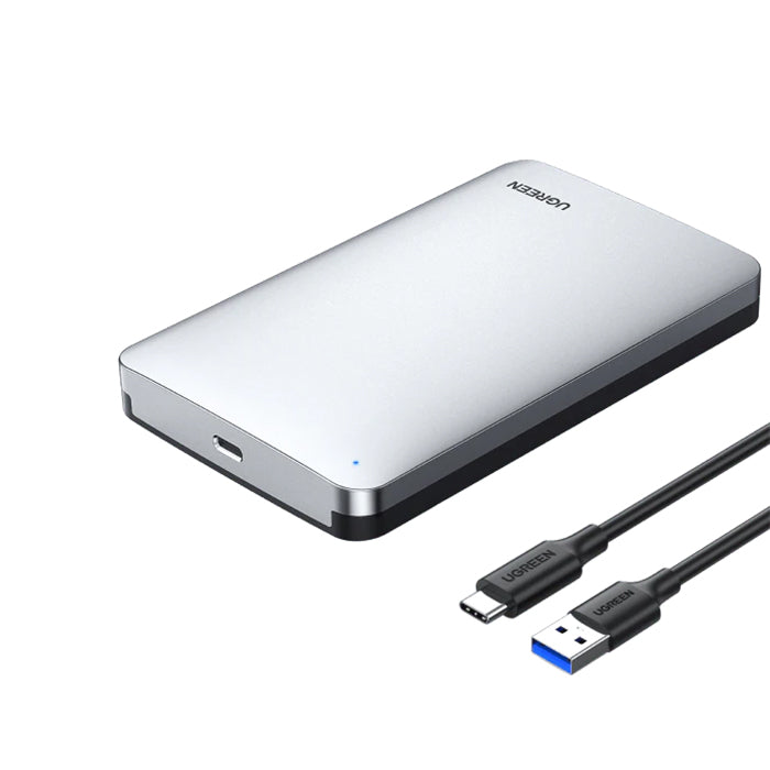 UGREEN 6TB USB 3.0 to C Cable 3.1 Gen 2 External Hard Drive Enclosure 2.5 Inches SATA III Aluminum Case with UASP Support, 6Gbps Transfer Speed for PC, TV, PS4, Router