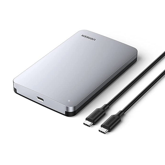 UGREEN 6TB USB 3.0 to C Cable 3.1 Gen 2 External Hard Drive Enclosure 2.5 Inches SATA III Aluminum Case with UASP Support, 6Gbps Transfer Speed for PC, TV, PS4, Router