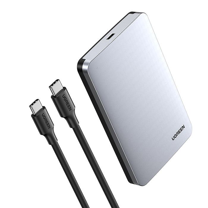 UGREEN 6TB USB 3.0 to C Cable 3.1 Gen 2 External Hard Drive Enclosure 2.5 Inches SATA III Aluminum Case with UASP Support, 6Gbps Transfer Speed for PC, TV, PS4, Router