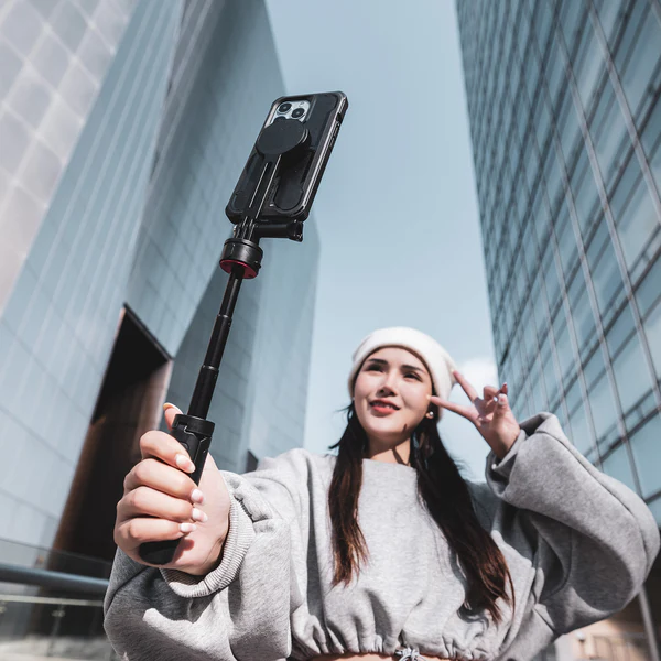 Ulanzi O-LOCK Portable Tripod Quick Release System with Double Section Angle Adjustable for Cases & Phone Magnetic Sticker, Smartphone (Black) | 3102