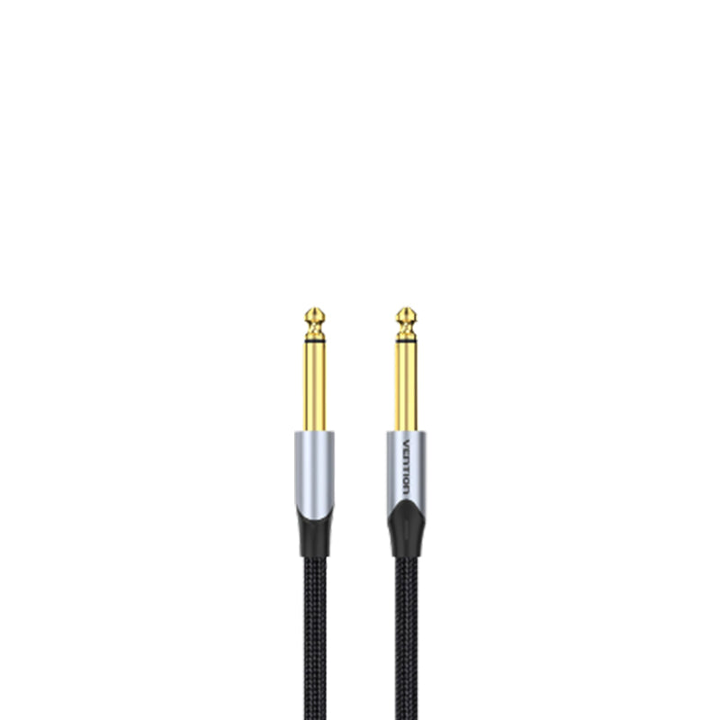 Vention 6.5mm Jack Male to 6.5mm Jack Male Cotton Braided Gold Plated 2-Meters (BAS) Audio Cable for Musical Instruments, Speakers, Amplifiers, Mixers