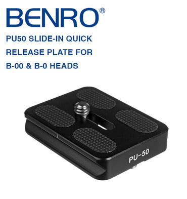 Benro PU-50 Slide-In Quick Release Plate for B-00 & B-0 Ballheads