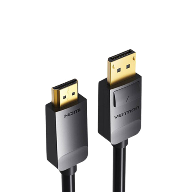Vention 1080p 60Hz DP Male to HDMI Male 2-Meters Gold Plated (HAD) Displayport Cable for PC, Laptops, Monitors, TV, Projectors