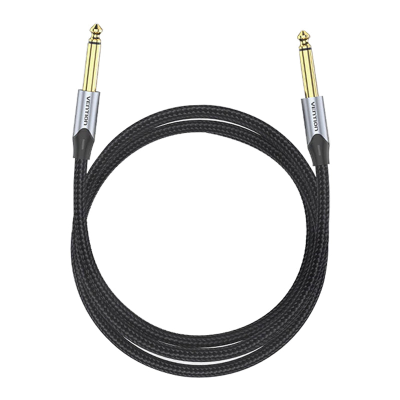 Vention 6.5mm Jack Male to 6.5mm Jack Male Cotton Braided Gold Plated 2-Meters (BAS) Audio Cable for Musical Instruments, Speakers, Amplifiers, Mixers