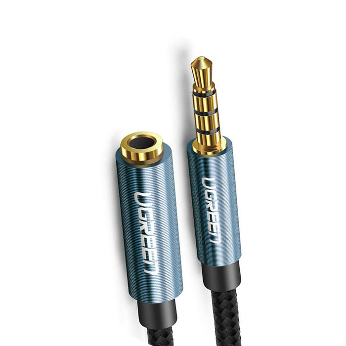 UGREEN 3.5mm Mini AUX High-Quality Male To Female Audio Cable Gold plated for Mobile Phones Tablets (Blue) (0.5M, 1M, 1.5M, 2M) | 4067