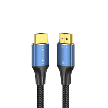 Vention UHD 8K HDMI Male to Male 5m Cable Blue Aluminum Alloy Type Cotton Braided Compatible with TV, Laptop, Monitor, Personal Computer | ALGLJ