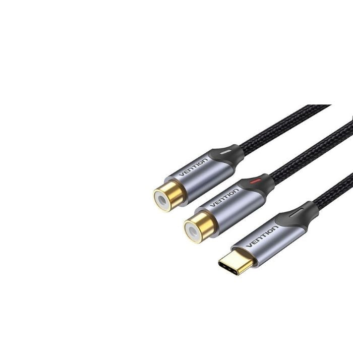 Vention USB C Male to 2 RCA Female 3.5mm Audio Cable Interface Devices Connector for Laptop and Speaker Amplifier (Available in 0.5M, 1M, 1.5M)