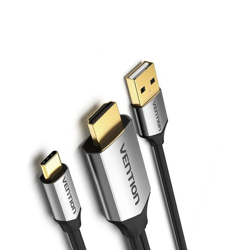 Vention Type-C to HDMI with Power Supply 4K UHD 60Hz Gold-Plated High-Performance for Monitor, Projector or TV (1M) | CGTBF |