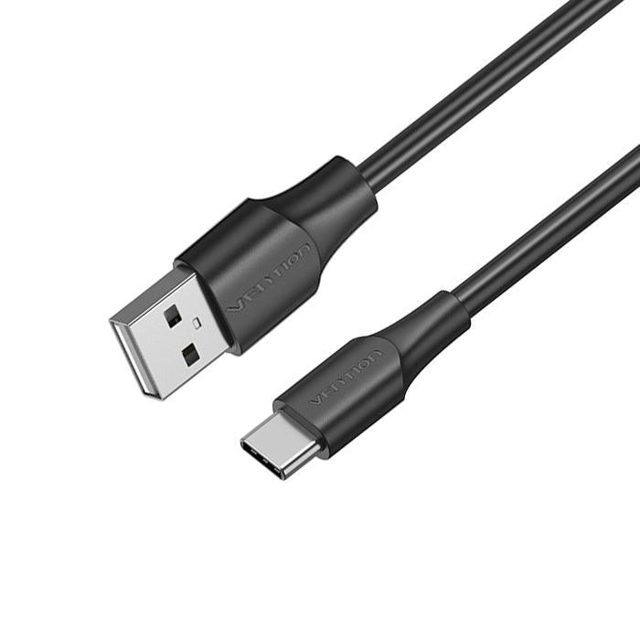Vention USB 2.0 A Male to Type-C 3A Male Nickel-Plated Data Charging Cable with 480Mbps Transfer Speed (Black) (3M) | CTH
