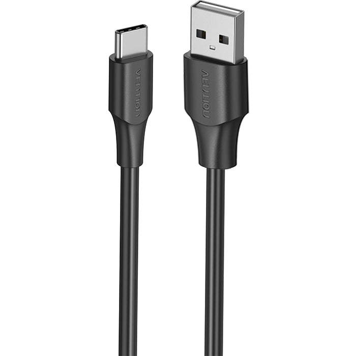 Vention USB 2.0 A Male to Type-C 3A Male Nickel-Plated Data Charging Cable with 480Mbps Transfer Speed (Black) (3M) | CTH