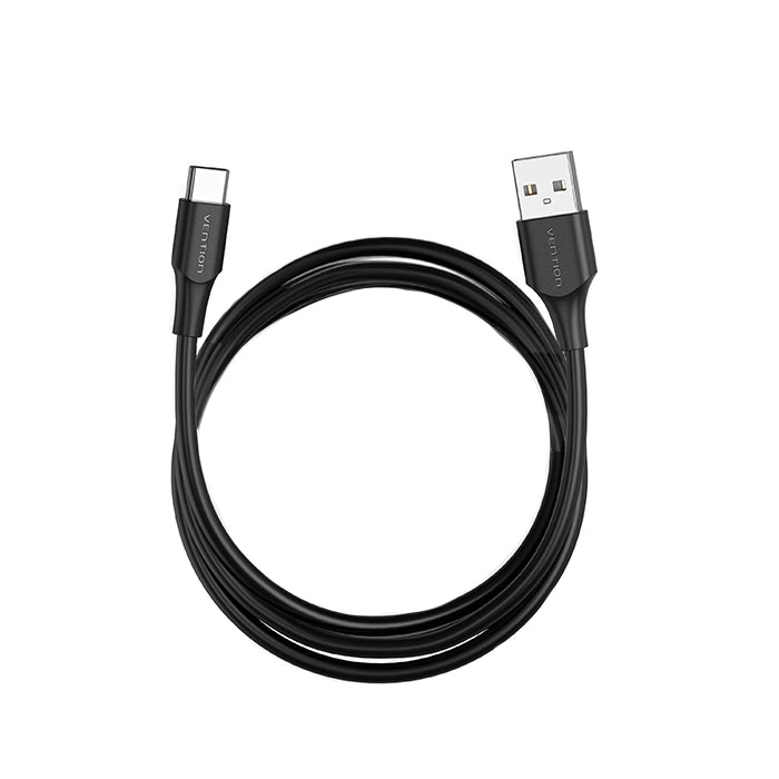 Vention USB 2.0 A Male to Type-C 3A Male Nickel-Plated Data Charging Cable with 480Mbps Transfer Speed (Black) (3M) | CTH