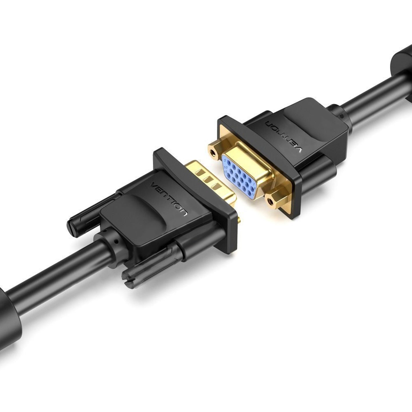 Vention VGA Male to VGA Female (3+6) Gold-Plated Extension Cable Cord with Full HD Resolution for Laptop and Projector (Available in 1M, 1.5M, 2M, 3M) | DAGB