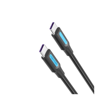 Vention USB 2.0 C Male to C Male 5A USB Cable 480Mbps (COT) for Smartphones, Tablets Laptops 1M Black PVC Type
