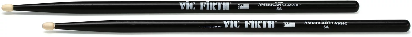 Vic Firth American Classic 5A Hickory Wood Drumsticks (Pair) Drum Sticks for Drums and Percussion (Multiple Styles Available)