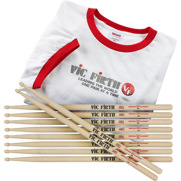 Vic Firth American Classic 5-Pair 5A Wood Tip Drumsticks with Free Med – JG  Superstore