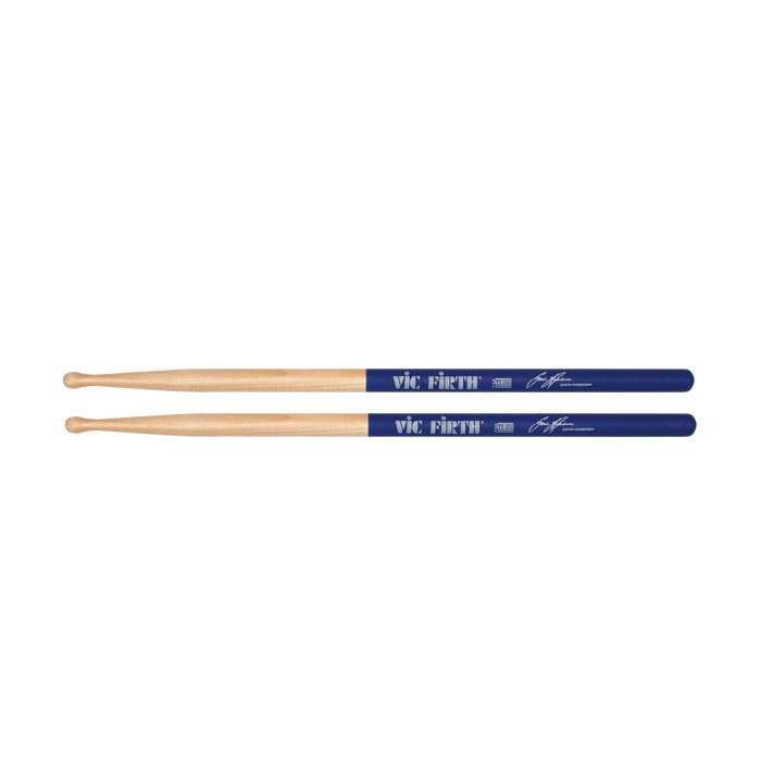Vic Firth SHAR2 Gavin Harrison Signature Royal Blue Lacquer Hickory Blended Tip Drumsticks with Medium Taper for Drums and Cymbals