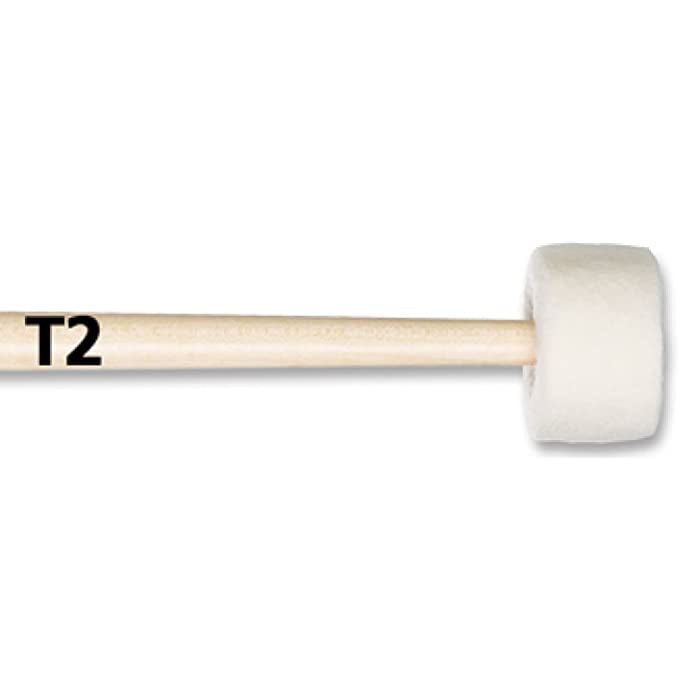Vic Firth T2 Timpani Cartwheel American Custom Felt White Hickory Mallet Percussion Drum Stick for Marching and Concert Performances