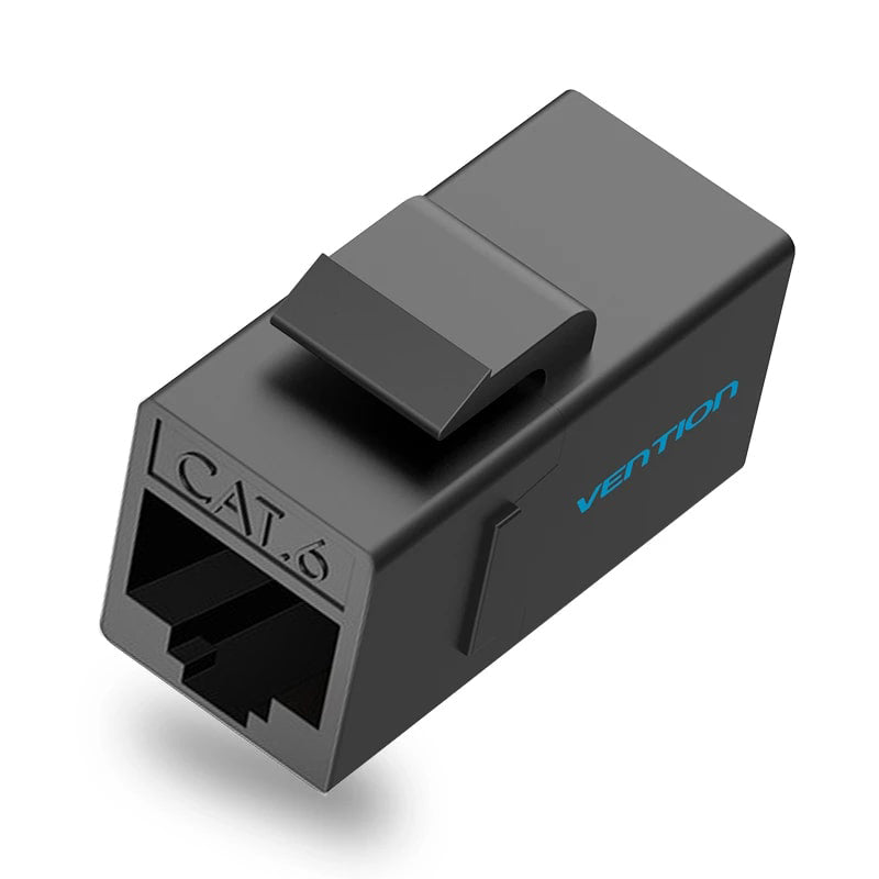 Vention CAT6 UTP Keystone Jack Ethernet LAN Cable Coupler for Home and Office Networking (Black, White) | IPG