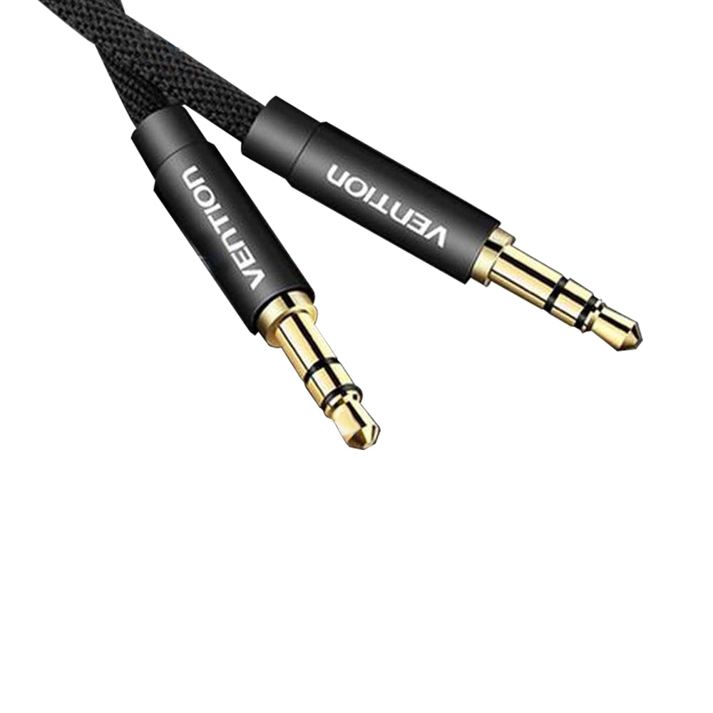 Vention TRS 3.5mm Male to TRS 3.5mm Male Fabric Braided 1-Meter Gold Plated (BAG) Audio Cable for Amplifiers, Mobile Phones, Laptops, PC