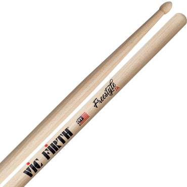 Vic Firth American Concept Freestyle 7A Hickory Wood Hybrid Tip Drumsticks (Pair) Drum Sticks for Drums and Percussion