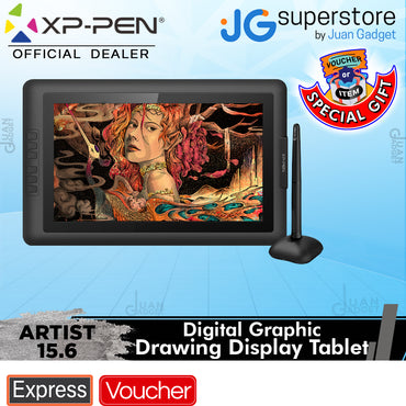 XP-Pen Artist 15.6 Digital USB Type-C 15.6 Inches 4k Resolution Drawing Display with 6 Customizable Express Keys and Battery-Free Passive 8192 Levels Pressure Sensitive Stylus
