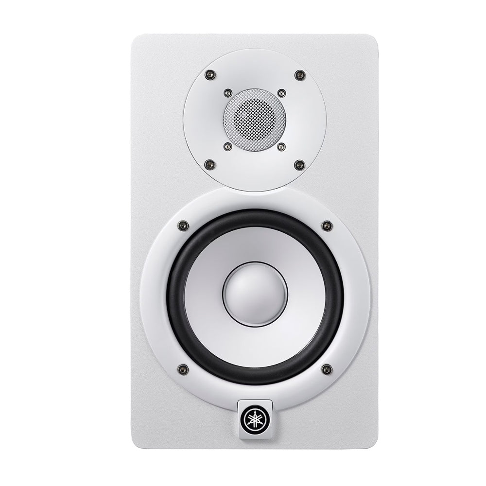 Yamaha HS5 HS5W 5" 70W 2-Way Bass Reflex Powered Studio Monitor Passive Speaker with Bi-Amplified Nearfield Monitoring, XLR 3 Pin and 3.5mm TRS AUX Inputs and Room and High Trim Controls for Audio Production and Recording (Black, White)