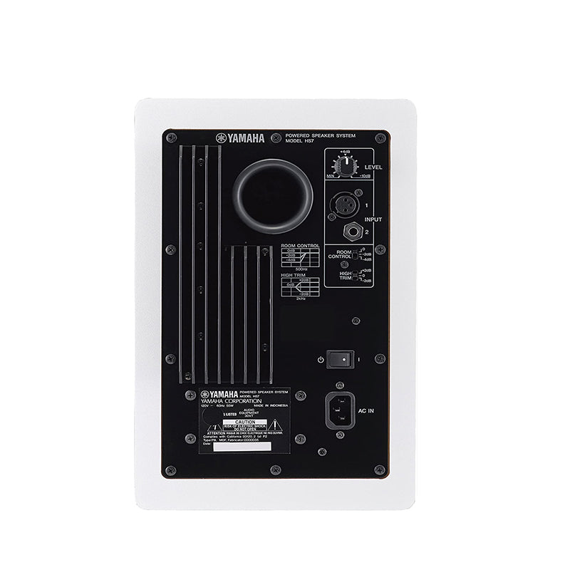 Yamaha HS7 HS7W 6.5" 95W 2-Way Bass Reflex Powered Studio Monitor Passive Speaker w/ Bi-Amplified Nearfield Monitoring, XLR 3 Pin and 3.5mm TRS AUX Inputs and Room and High Trim Controls for Audio Production and Recording (Black, White)