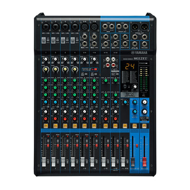 Yamaha MG12 Series 12-Channel Analog Console Mixer USB Audio Interface 12 In / 6 Out with 24 SPX Effects, 3 & 2-Band EQ Equalizer, D-PRE Mic Preamps, 48V Phantom Power for DJ, Audio Mixing, Studio & Recording | MG12 MG12X MG12XU MG12XUK