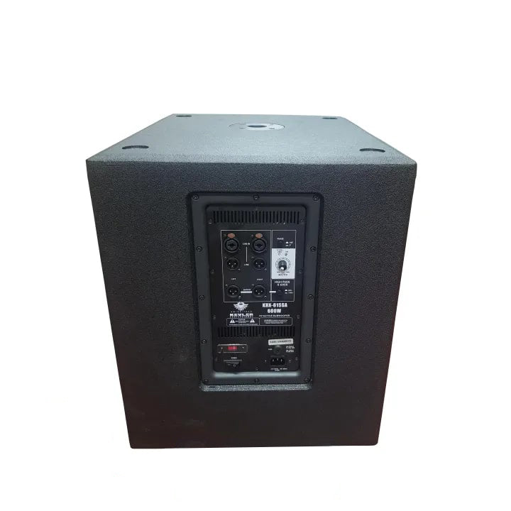 KEVLER KRX-615SA 15" 600W Powered Active Subwoofer Bass Speakers (PAIR) with Built-In Class D Amplifier, XLR and 6.5mm TRS AUX Line In and Vertical Pole Mounting Port
