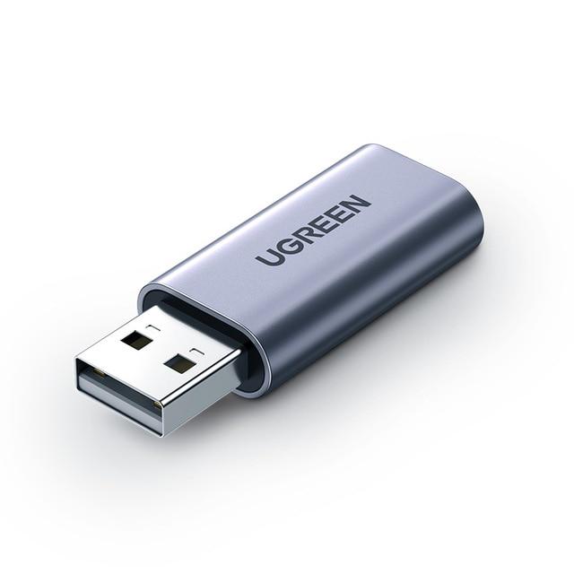 UGREEN USB 2.0 to 3.5mm AUX Audio Port Jack Compact External Sound Card Stereo Adapter for TRRS Interface Headphones and Headsets | 80864