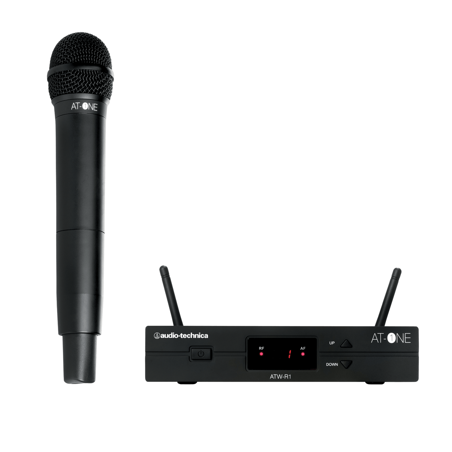 Audio Technica ATW-13DE3 At - One Dual Channel UHF Wireless Transmitter and Dynamic Handheld Microphone System