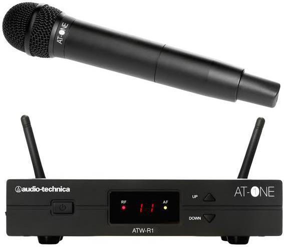 Audio Technica ATW-13DE3 At - One Dual Channel UHF Wireless Transmitter and Dynamic Handheld Microphone System