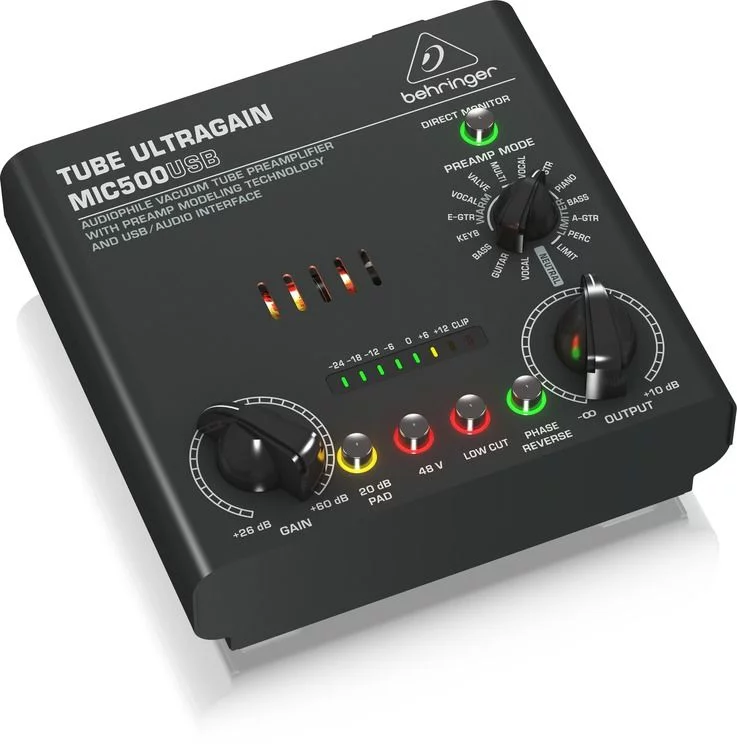 Behringer Voice Studio Recording Bundle with Studio Condenser Microphone, USB to Audio Tube Preamplifier with 16 Preamp Voicings for Studio Recordings