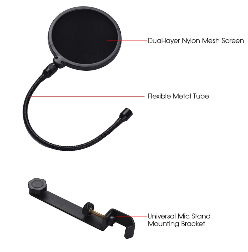 Samson PS01 Flexible Microphone Pop Filter with Durable Gooseneck | For Music and Voice Recording and Podcast