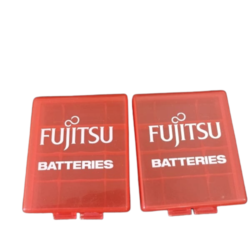 Fujitsu 4 Slot AA and AAA Battery Case for Travel and Storage (Pink)