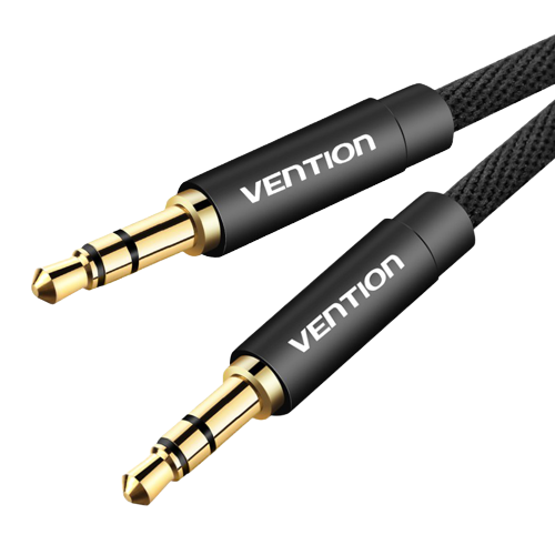 Vention TRS 3.5mm Male to TRS 3.5mm Male Fabric Braided 1-Meter Gold Plated (BAG) Audio Cable for Amplifiers, Mobile Phones, Laptops, PC