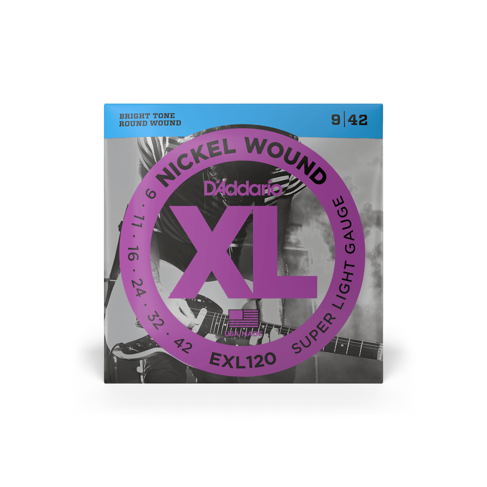 D'Addario XL Carbon Steel 09-40 Super Light Electric Guitar Strings Set with Nickel Plating (Balanced Tension set Available) | EXL-120 EXL120BT