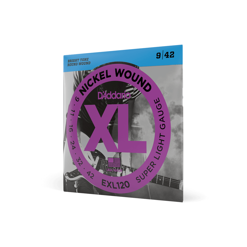 D'Addario XL Carbon Steel 09-40 Super Light Electric Guitar Strings Set with Nickel Plating (Balanced Tension set Available) | EXL-120 EXL120BT
