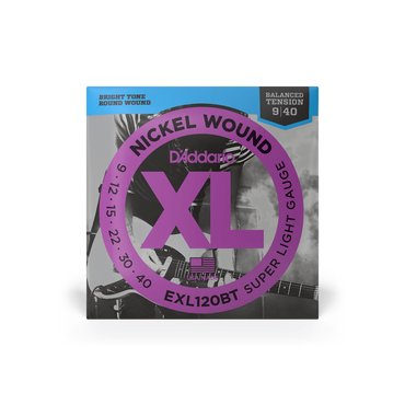 D'Addario XL Carbon Steel 09-40 Super Light Electric Guitar Strings Set with Nickel Plating (Balanced Tension set Available) | EXL-120 EXL120BT