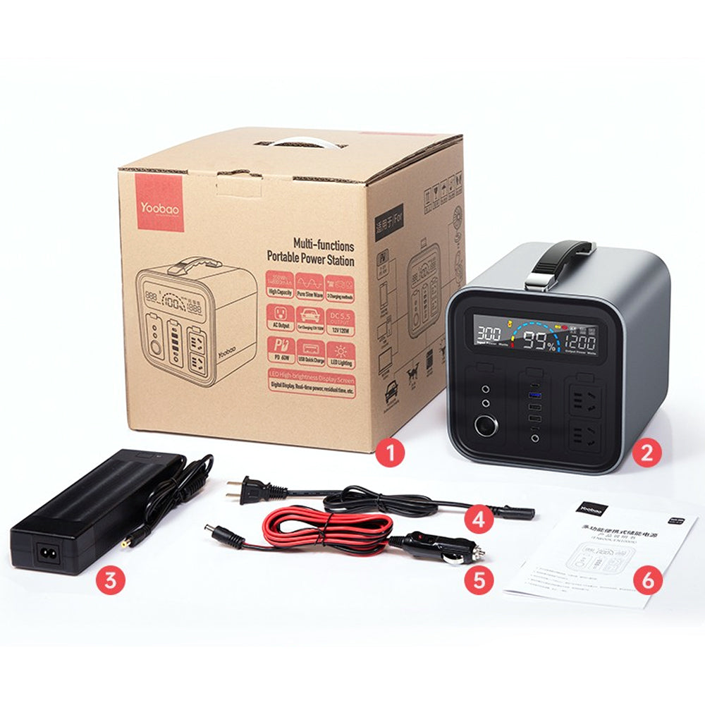 Yoobao EN600S 600W 135200mAh Portable Power Station Powerbank PD60W Power Delivery Two-Way Quick Charge USB Type C with LED Display for Emergency and Outdoor Activities