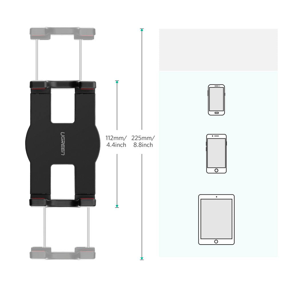 UGREEN Lazy Arm Desk Mounted Universal Metal Phone and Tablet Holder for 4"-12.9" Devices with 360 Degree Rotating Mount and 180 Degree Adjustable Folding Arms | 50394