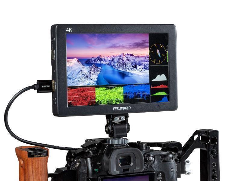 Feelworld T7 Plus 7-Inch 4K HDMI Input/Output IPS On-Camera Monitor with 3D LUT, Waveform and Vectorscope for Photography, Videography