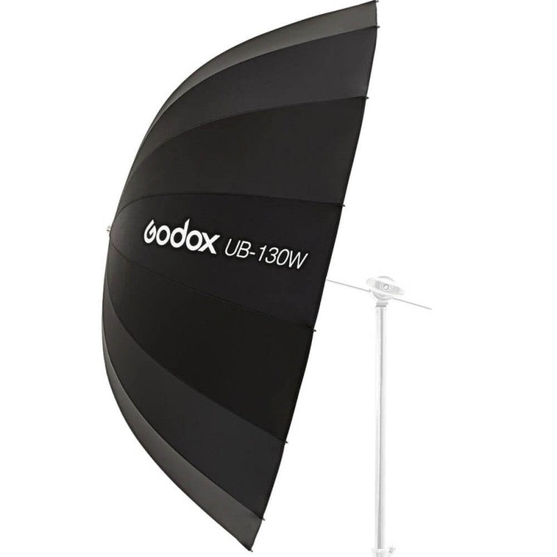 Godox UB-130W 51" White and Black Parabolic Umbrella Reflector for Photography Lighting