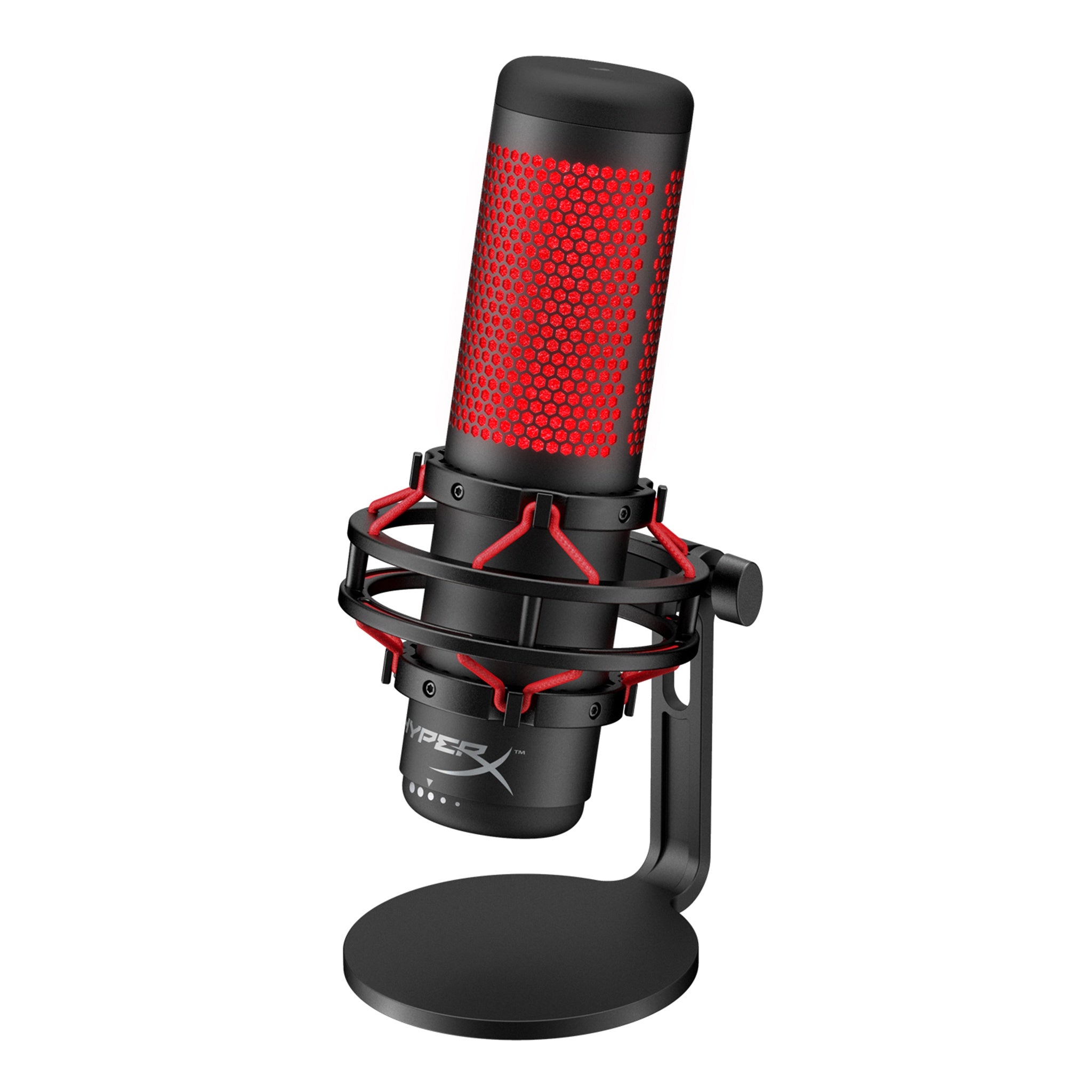HyperX HX-MICQC-BK QuadCast, USB Condenser Gaming Microphone for PC, PS4  and Mac, Podcasts, Twitch, YouTube, Discord, Red LED - Black
