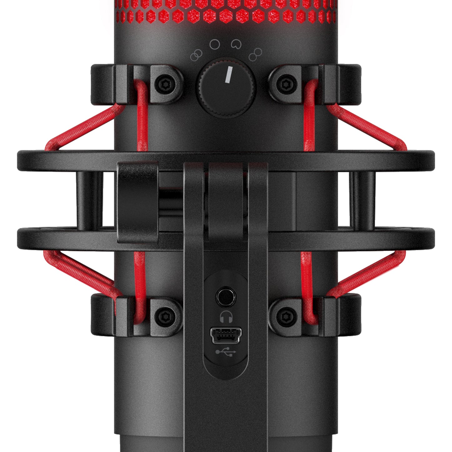 HyperX HX-MICQC-BK QuadCast, USB Condenser Gaming Microphone for PC, PS4 and Mac, Podcasts, Twitch, YouTube, Discord, Red LED - Black