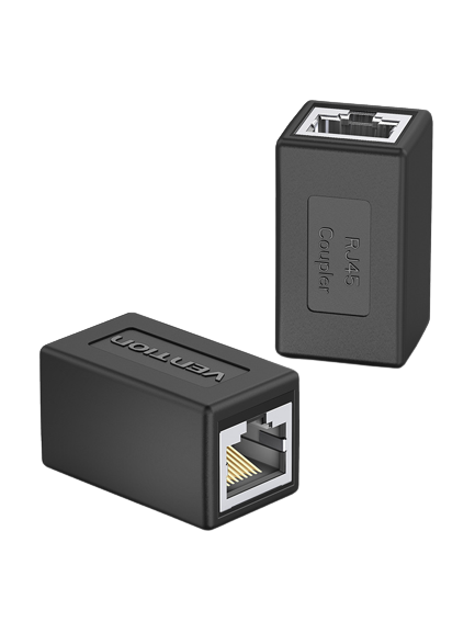 Vention CAT6 FTP Keystone Jack Ethernet LAN Cable Coupler with Durable PVC Shell (Black) | IPVB0