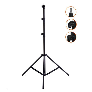 Godox 260T Air Cushioned 3-Section Aluminum Light Stand with (100cm to 260cm) Extendable Height and Round Shape Tripod Legs for Studio Lighting & Equipment