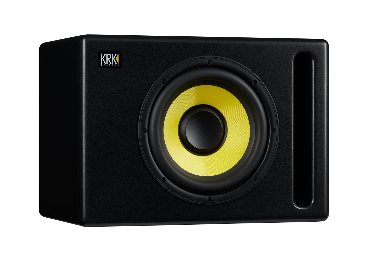 KRK S10.4 Black 10-Inch 160-Watt Powered Recording Studio Subwoofer with Curved Design and Front Bass Port