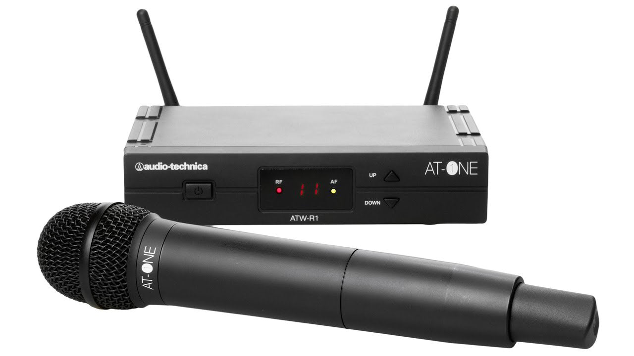 Audio Technica ATW-13DE3 At - One Dual Channel UHF Wireless Transmitter and Dynamic Handheld Microphone System